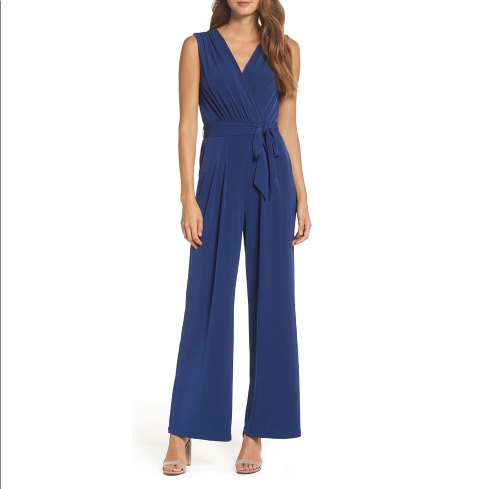 Faux Wrap Jersey Jumpsuit